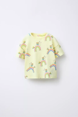 ZARA ПИЖАМА С ПРИНТОМ «ЕДИНОРОГ», ЖЕЛТЫЙ
