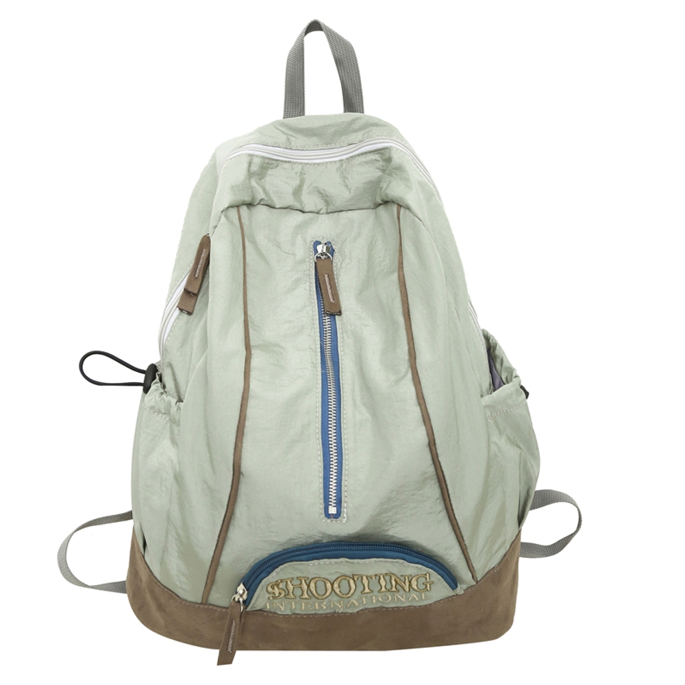 DELIXIONG Nylon Backpack Regular Unisex Black/Green/Pink/Red/Black