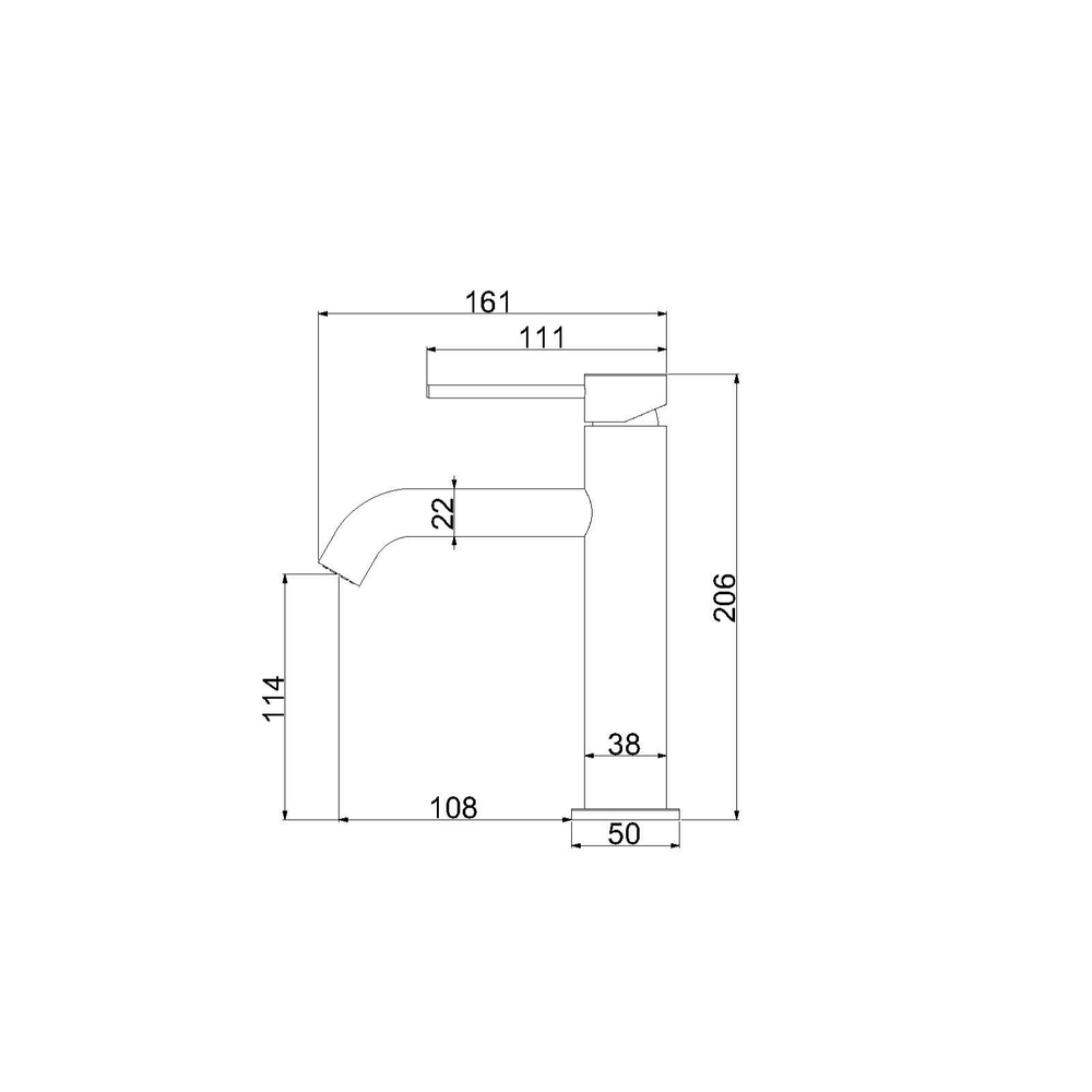 Смеситель для раковины Vincea City VBF-2C1GM однорычажный, вороненая сталь