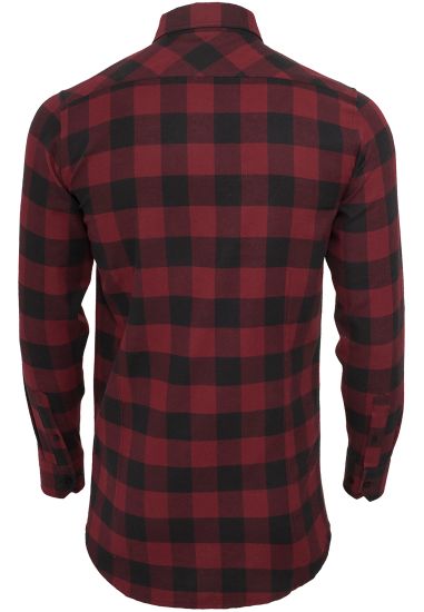 Рубашка URBAN CLASSICS Long Checked Flanell Shirt (Черный (Black/Burgundy)