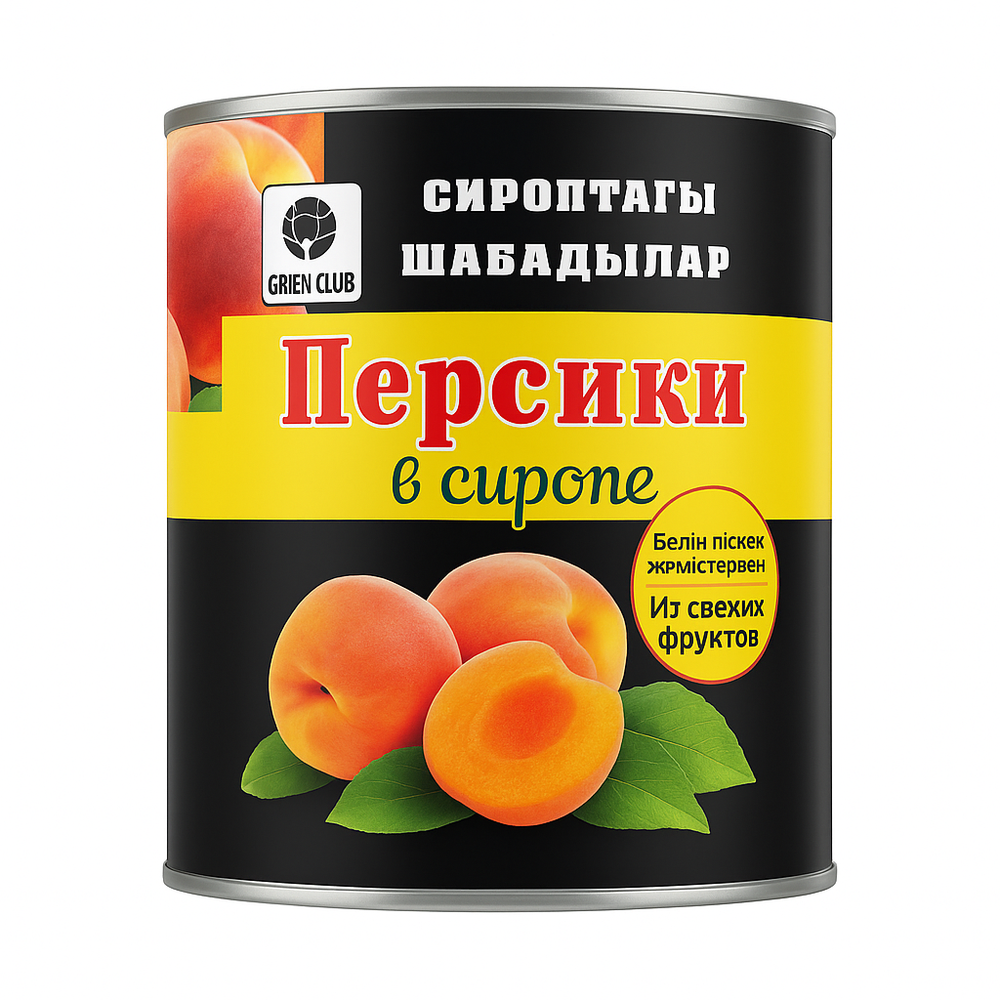 Персики половинки в сиропе Green Club 850 мл
