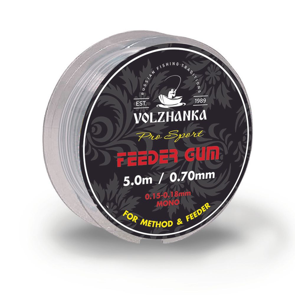 Volzhanka Feeder Gum фидерная резина 0.5мм/5м цв. прозрачный