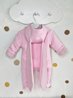 Комбинезон с ушками «Горошек» (розовый) (без утеплителя)