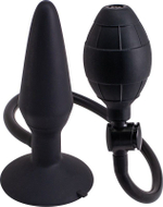 Анальная пробка с функцией расширения Inflatable Butt Plug Medium - 14,2 см. (Цвет: черный)