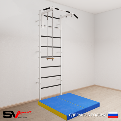 Шведская стенка Sv Sport 5124 (Турник стандарт/Трапеция/Мат 1м)