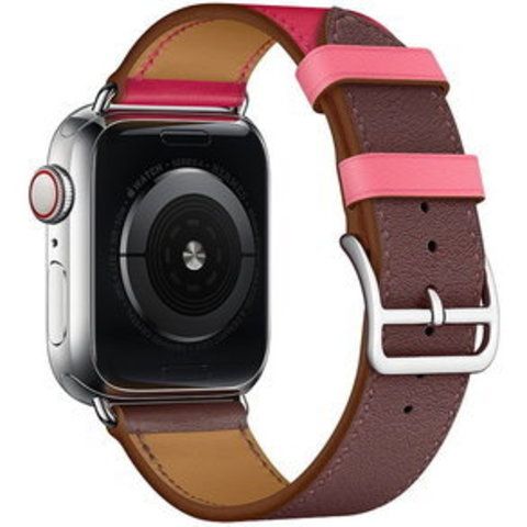 Ремешок кожаный COTEetCI W36 Fashoin Leather (WH5260-40-BRR) для Apple Watch 40мм/ 38мм (short) Коричневый-Розовый