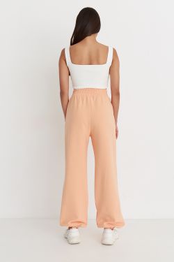 Джоггеры оверсайз из рифленого хлопка цвета персик