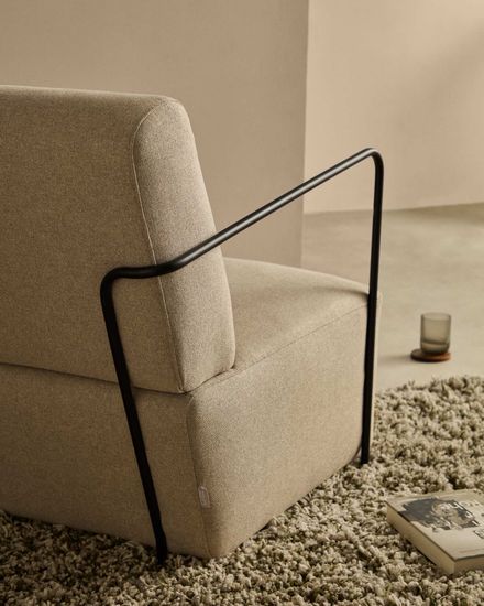 Кресло Gamer бежевого цвета с черным металлом Испания La Forma