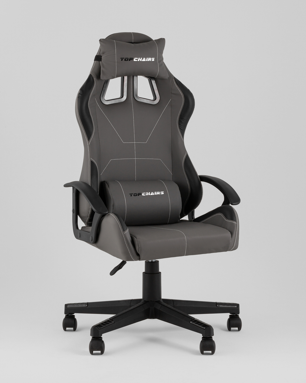 Кресло спортивное TopChairs Wyvern серо-черный
