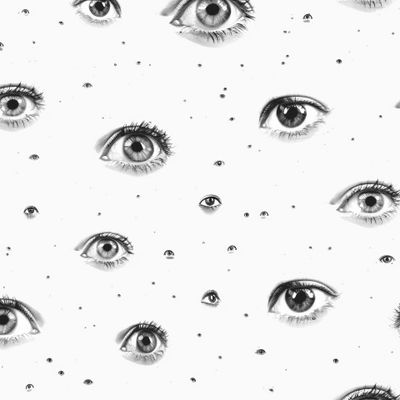 Черно-белый принт с глазами
