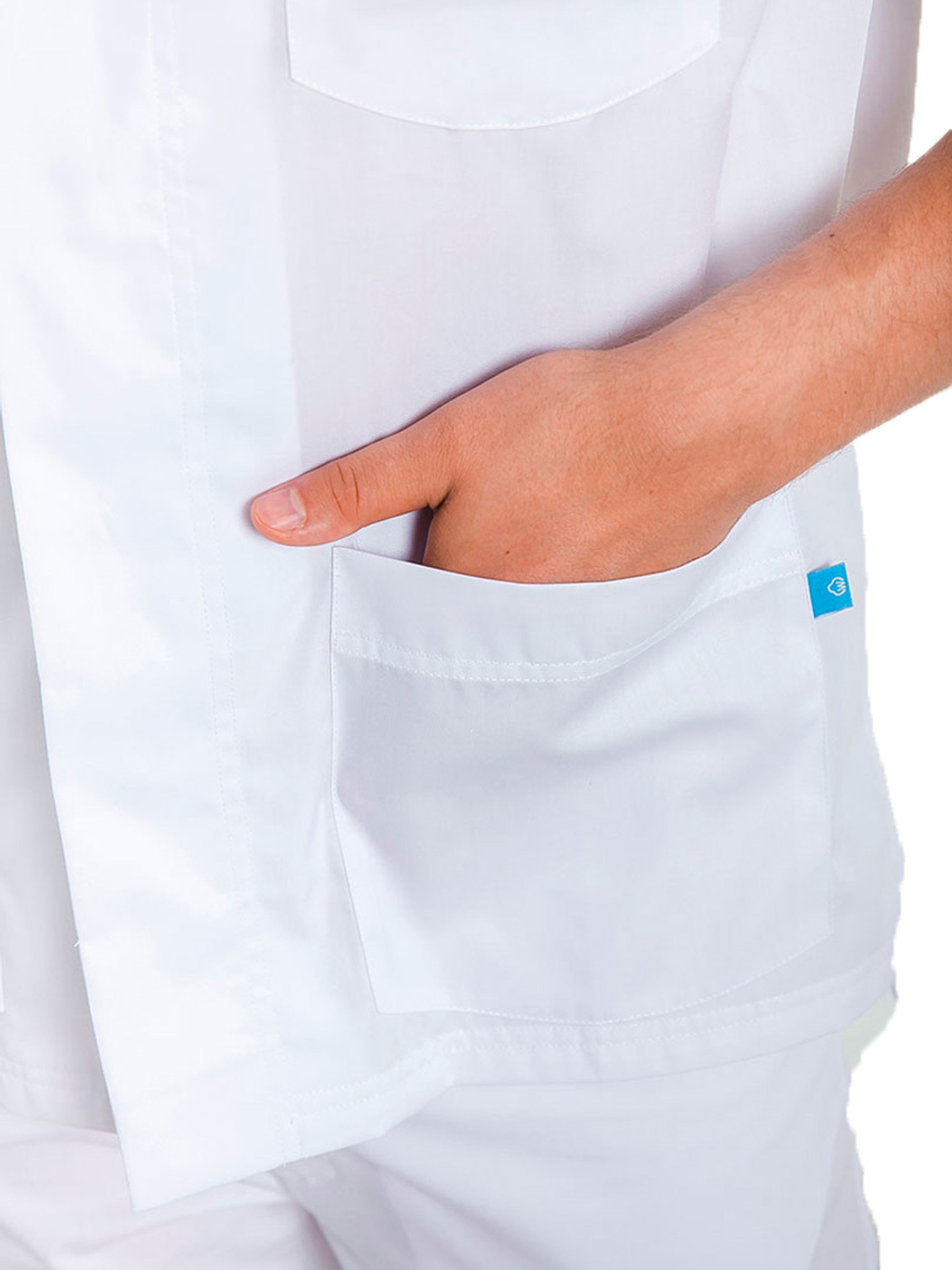 Рубашка медицинская мужская White Wears WW520 на кнопках, белый, 56