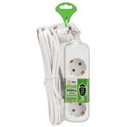 Удлинитель электрический ЭРА UDL-16-330-E Greenline 3 розетки с заземлением 3м ПВС 3x1мм2 | Бытовые удлинители