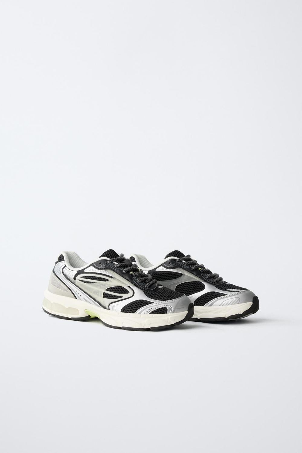 ZARA СПОРТИВНЫЕ КРОССОВКИ ИЗ СЕТЧАТОЙ ТКАНИ, ЧЕРНЫЙ