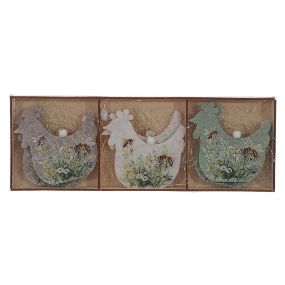 GAEM Набор из 6-ти изделий декоративных подвесных "Курица/Петух" (7,5*0,5*7,5), L25 W9 H1,5 см