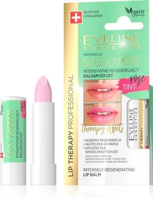 Бальзам для губ интенсивно регенерирующий Eveline Lip therapy professional Sos Expert rose tint