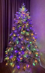 Ель заснеженная «Аляска» с 2в1 встроенной гирляндой (Литая+пвх) 240 см / 2,4 м