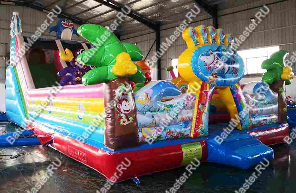 Батут с горкой "В гостях у моря" 12*6*6 м