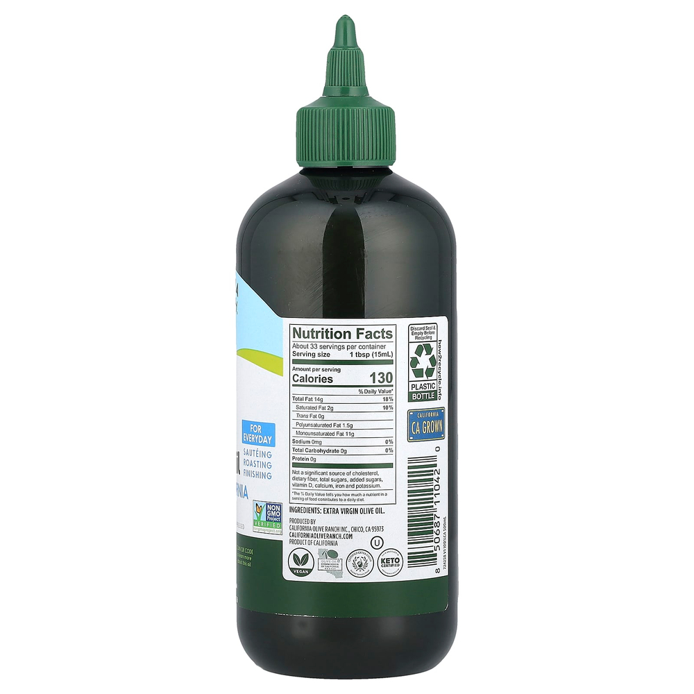 California Olive Ranch, Chef's Bottle™, нерафинированное оливковое масло высшего качества, 100% от штата Калифорния, 500 мл (16,9 жидк. унции)