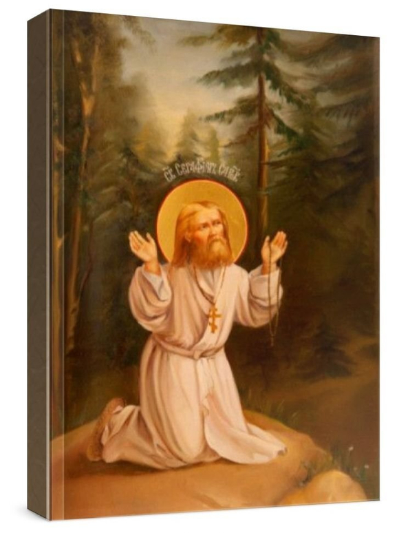 Серафим Саровский (рукописная икона)