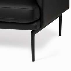 Диван Bisq 156 см, черная кожа