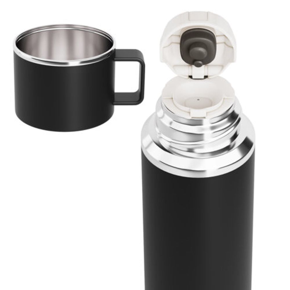 Термос 0,75 л JOYLUX (ДЖОЙЛЮКС) ULTRA, нержавеющая сталь SUS316, крышка/кружка, питейник, сито, черный матовый, 700314
