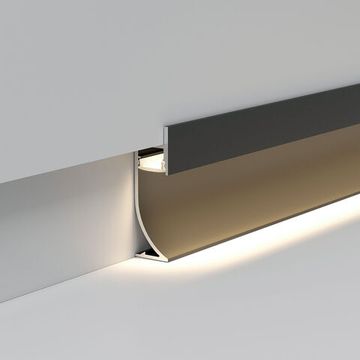 Алюминиевый профиль для плинтуса под светодиодную ленту 2 метра LL-2-ALP021 чёрный Elektrostandard