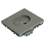 Розетка 1-местная с защитной шторкой (механизм), STEKKER, б/з, 250В, 16А, серия Эмили, RST16-5109-10, платиново-серый, soft touch 49954