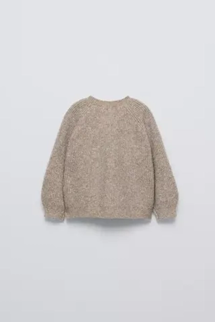 ZARA КАРДИГАН ПЛАТОЧНОЙ ВЯЗКИ, РЫЖЕВАТО-КОРИЧНЕВЫЙ