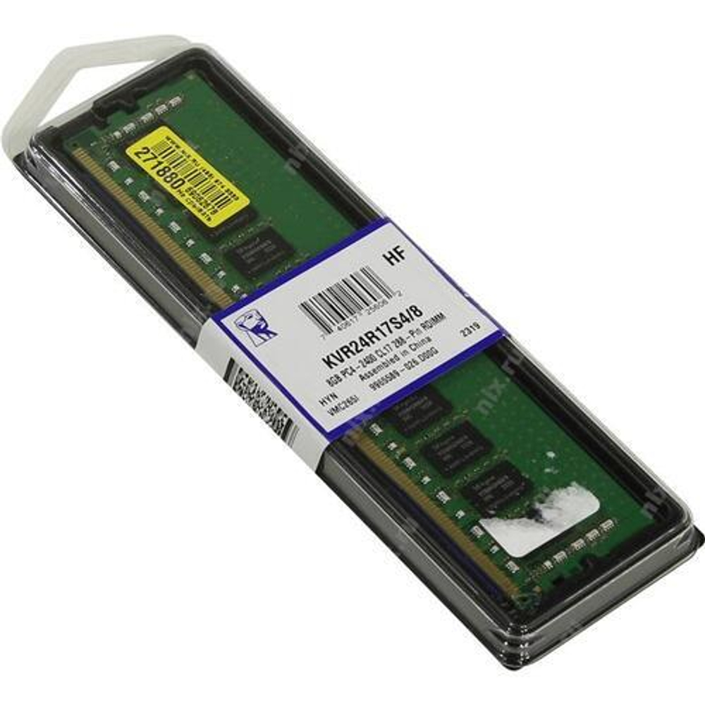 Модуль памяти DDR4-2400 (PC4-19200) 8GB &lt;KINGSTON&gt;  KVR24R17S4/8