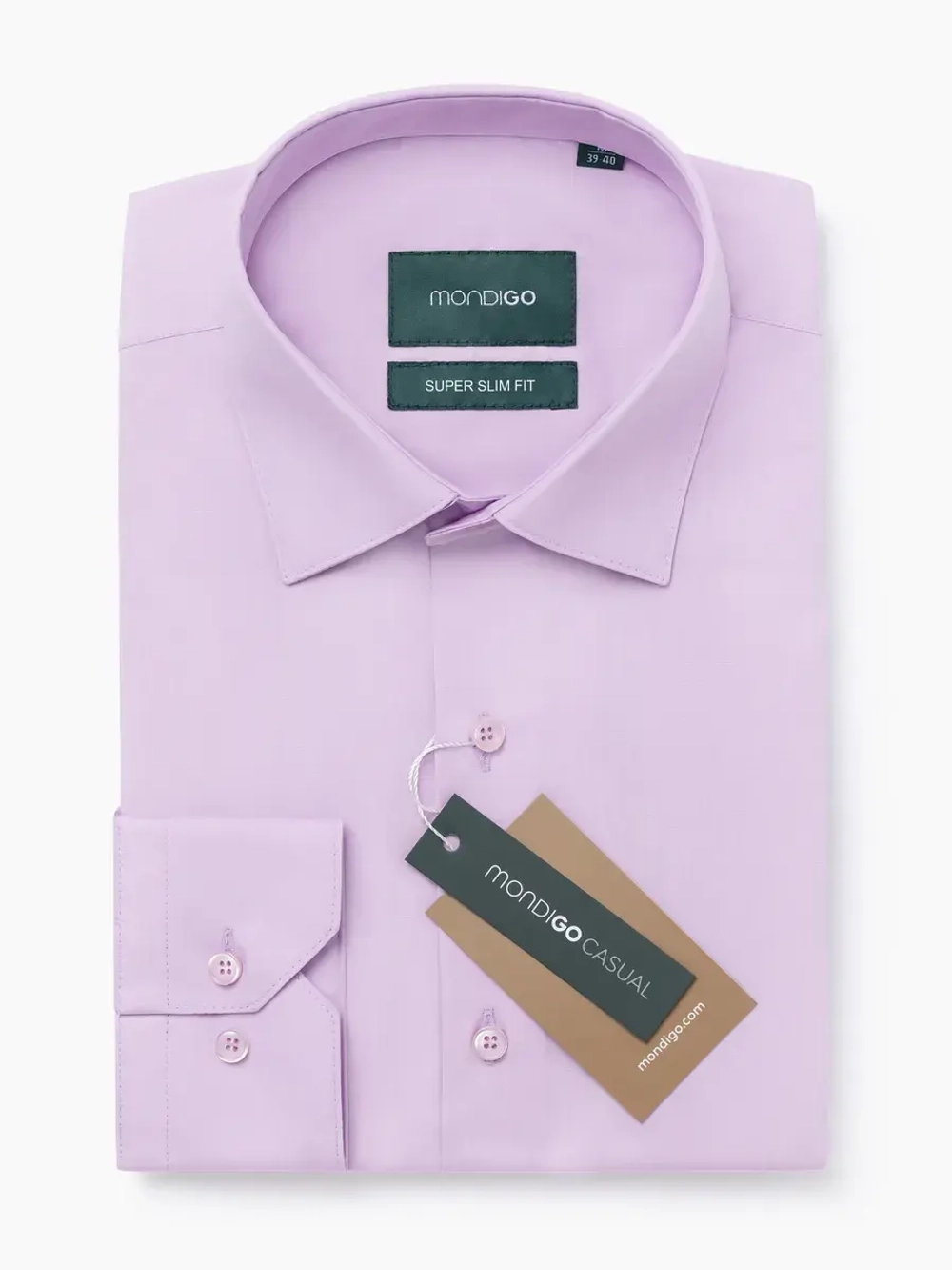 Рубашка приталенная с вытачками на спине SUPER SLIM FIT, сиреневая