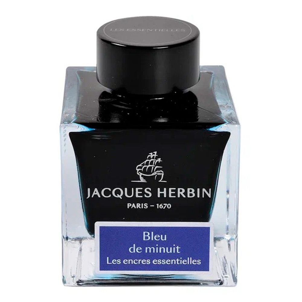Чернила во флаконе Herbin Prestige 50 мл Bleu de minuit синие (13119JT)