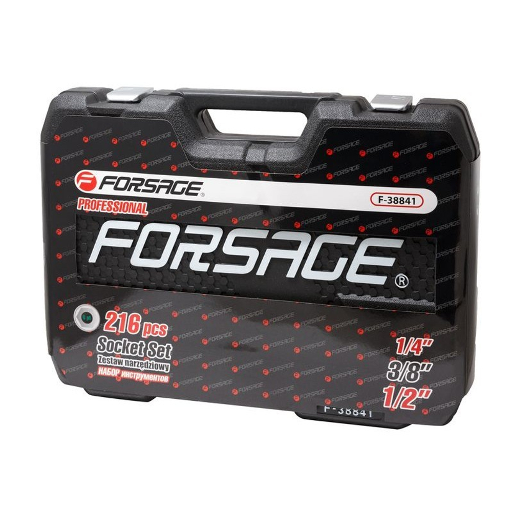 Набор инструментов Forsage 216пр. 1/4'', 3/8'', 1/2''(6гр.)(4-32мм)(NEW) F-38841