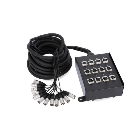 Adam Hall K 12 C 10 - мультикор со стейдж-боксом, 12 x XLR возврат, 12 x 0.314 мм2, 10 м
