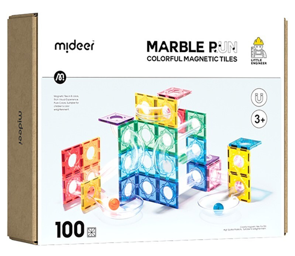 Магнитный конструктор "Горка для шариков"
 100 элементов