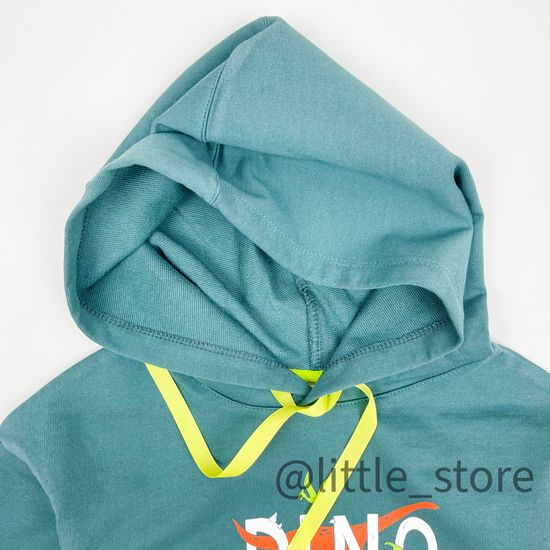 Толстовка "Динозавры" из футера, Малахит