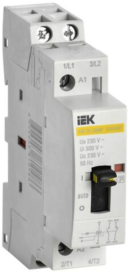 Контактор модульный с ручным управлением КМ20-20МР AC KARAT IEK