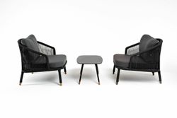 "Верона" лаунж-зона 5-местная плетеная из роупа (веревки), каркас алюминиевый темно-серый, роуп темно-серый