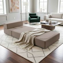 Кресло кровать раскладное бескаркасное 200х90 (милк Вивальди)