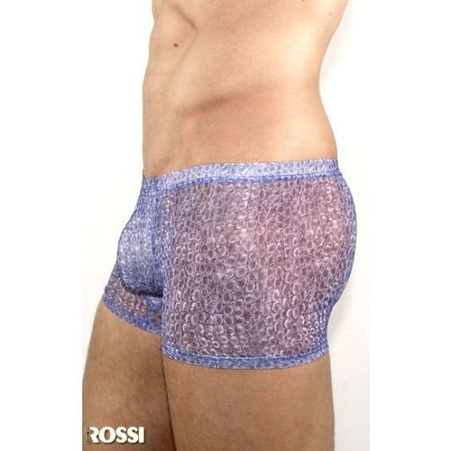 Мужские трусы боксеры прозрачные фиолетовые с рисунком змеиной чешуи Romeo Rossi Snake Purple Boxer 1RR00216