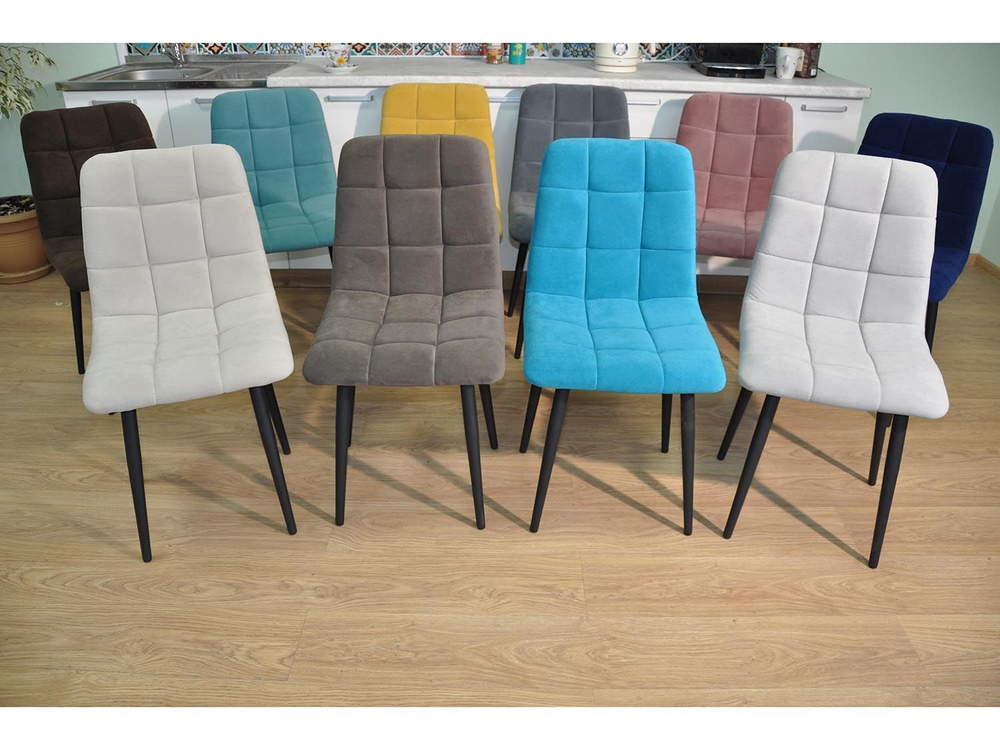 Стул Х / черный /велюр светло-серый