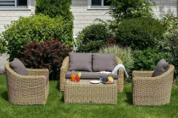 "Кон Панна" столик журнальный из искусственного ротанга, цвет соломенный