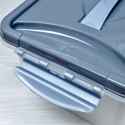 Контейнер 8л с защелками и ручкой "Клик", темно-серый С273ТСЕР