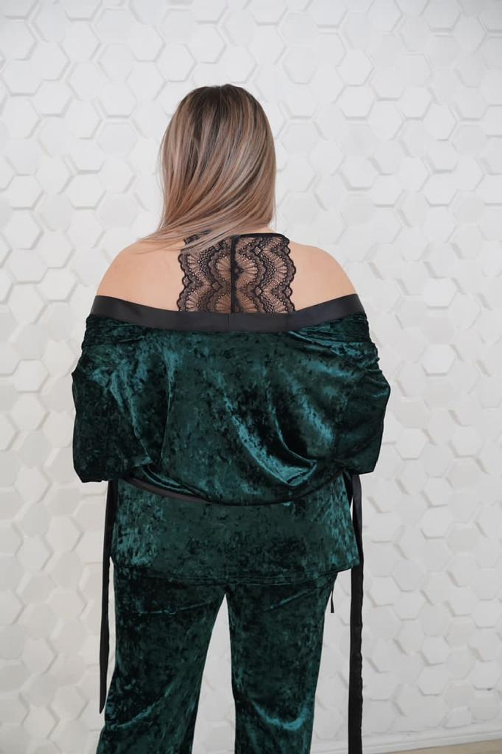 Пеньюар: штаны+майка т/б+халат В061