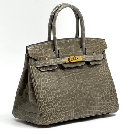 Сумка Hermes из кожи крокодила 30 см