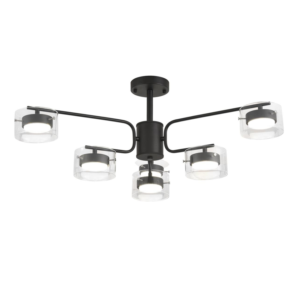 8349/6C COMFI LN26 232 черный/прозрачный, металл/стекло Светильник потолочный LED GX53 6*7W 220V NATALINA