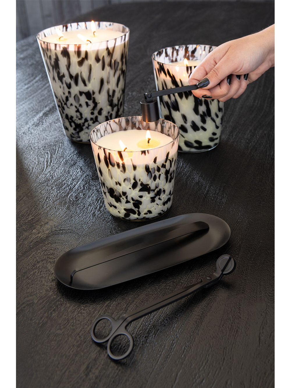 Набор для свечей "Снуфер" черный 25x11,5x4,3 см