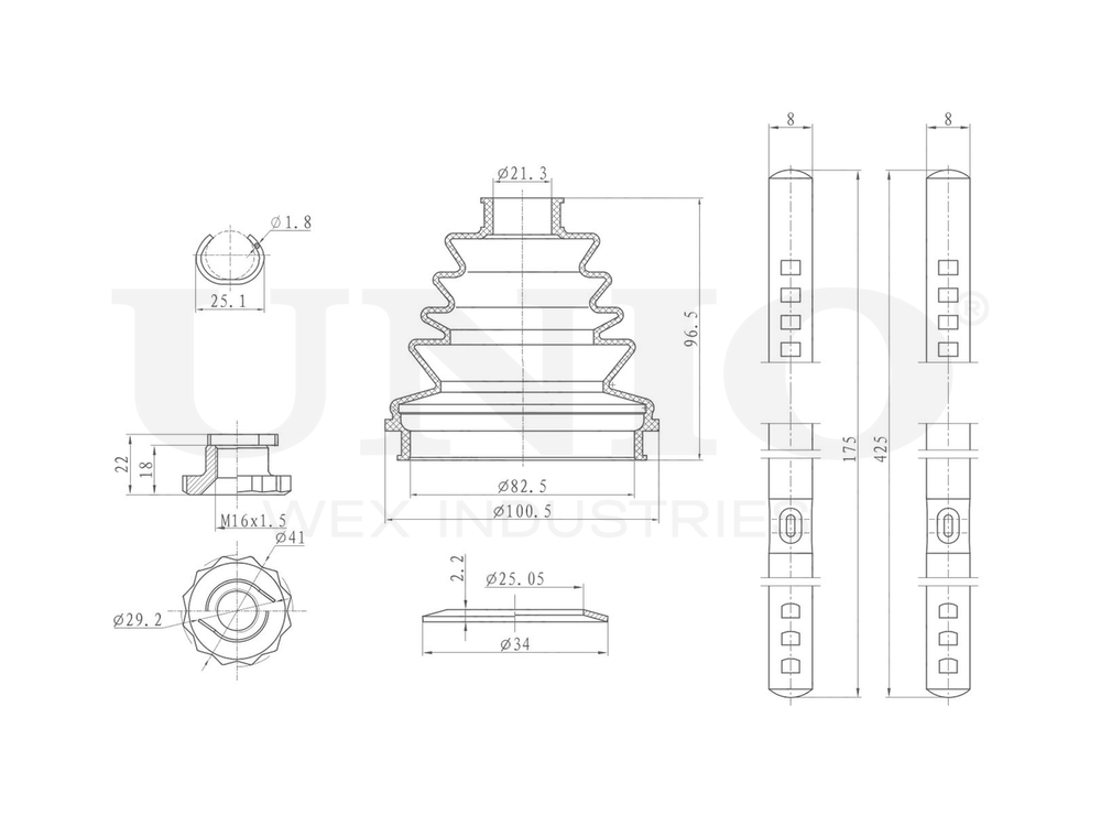 Пыльник ШРУСа (к-т) UNIO DUC-30012K