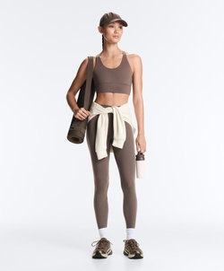 Oysho Спортивный бюстгальтер с бретелями на спине, серо-коричневый