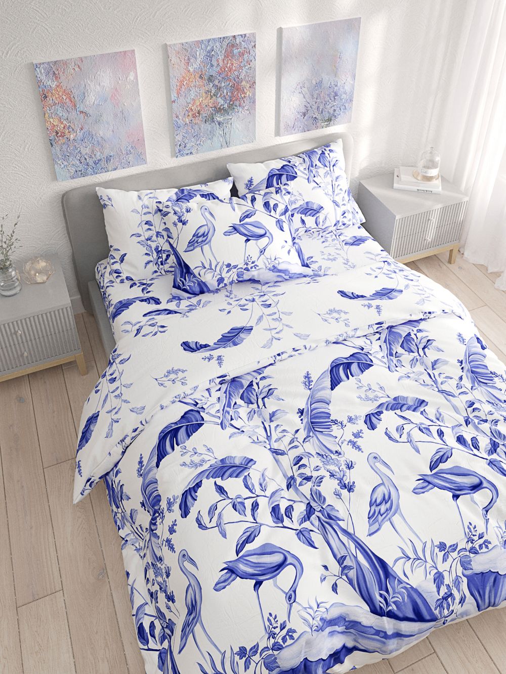 Простынь на резинке Сказка "Шинуазри" 140х200 см, перкаль