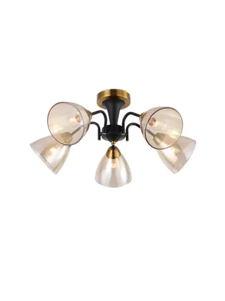 Люстра потолочная NILETTI E27*5*60W черный, бронза